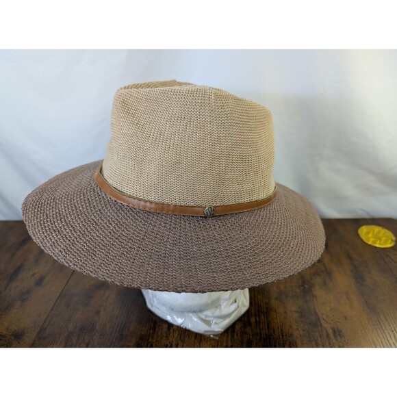 WALLAROO MONROE WIDE BRIM LADIES/WOMEN  HAT ADJUSTABLE CRUSHABLE THIN BROWN BAND - Picture 1 of 13